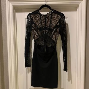 Black lace dress with keyhole cut out